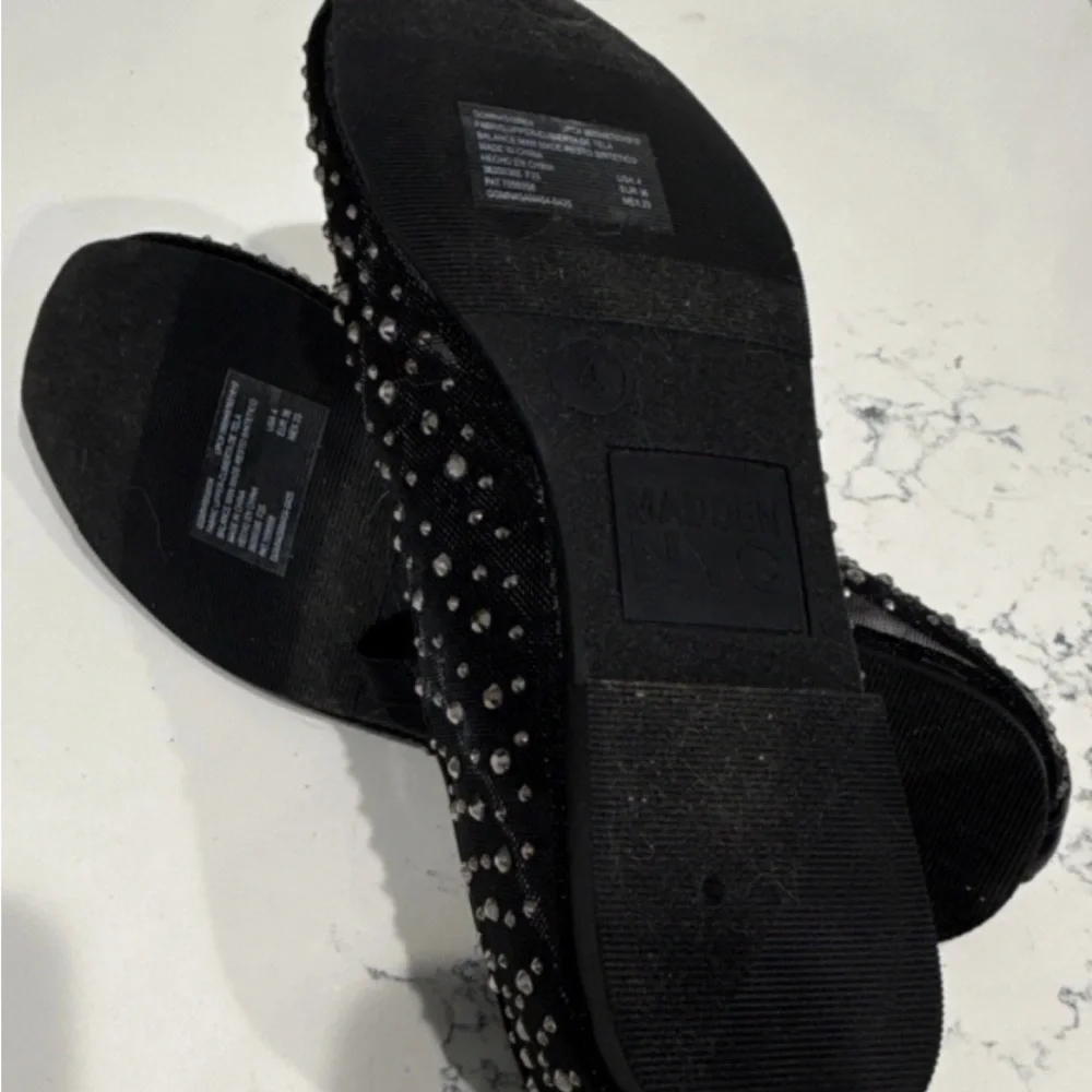 Madden Women's MESH Black Studded Slip-On Flats US 4 EU 36